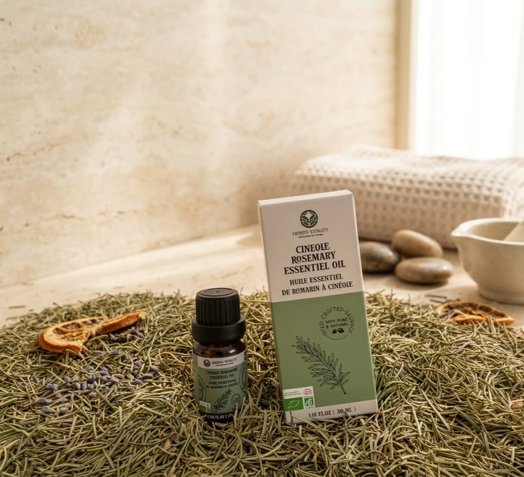 Herbs Vitality Cineole Rosemary Essential Oil — bottle and packaging